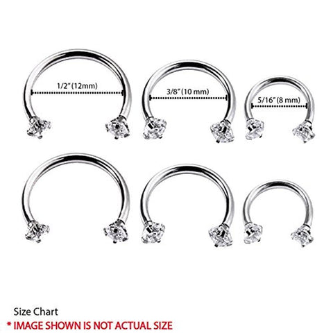 12PC Captive Bead Horseshoe Piercing Ring Hoop 16G Surgical Steel Nose ...