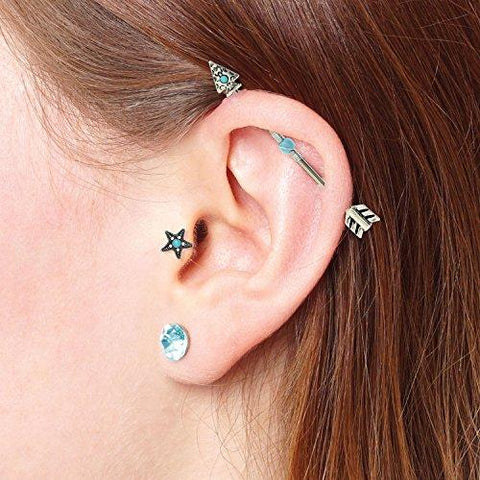 BodyJ4You Industrial Barbell Earrings 