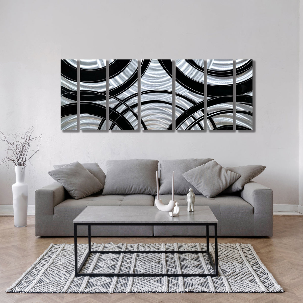 Silver & Black Abstract Modern Metal Wall Art by Jon Allen - Crossroads ...