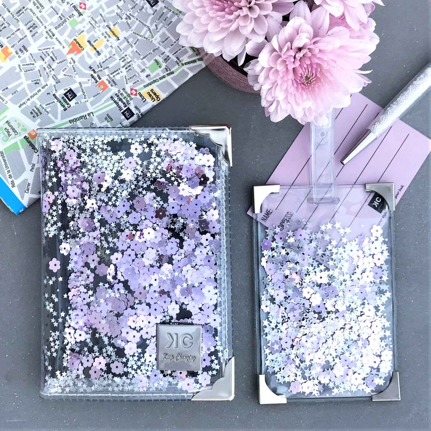 glitter luggage sets