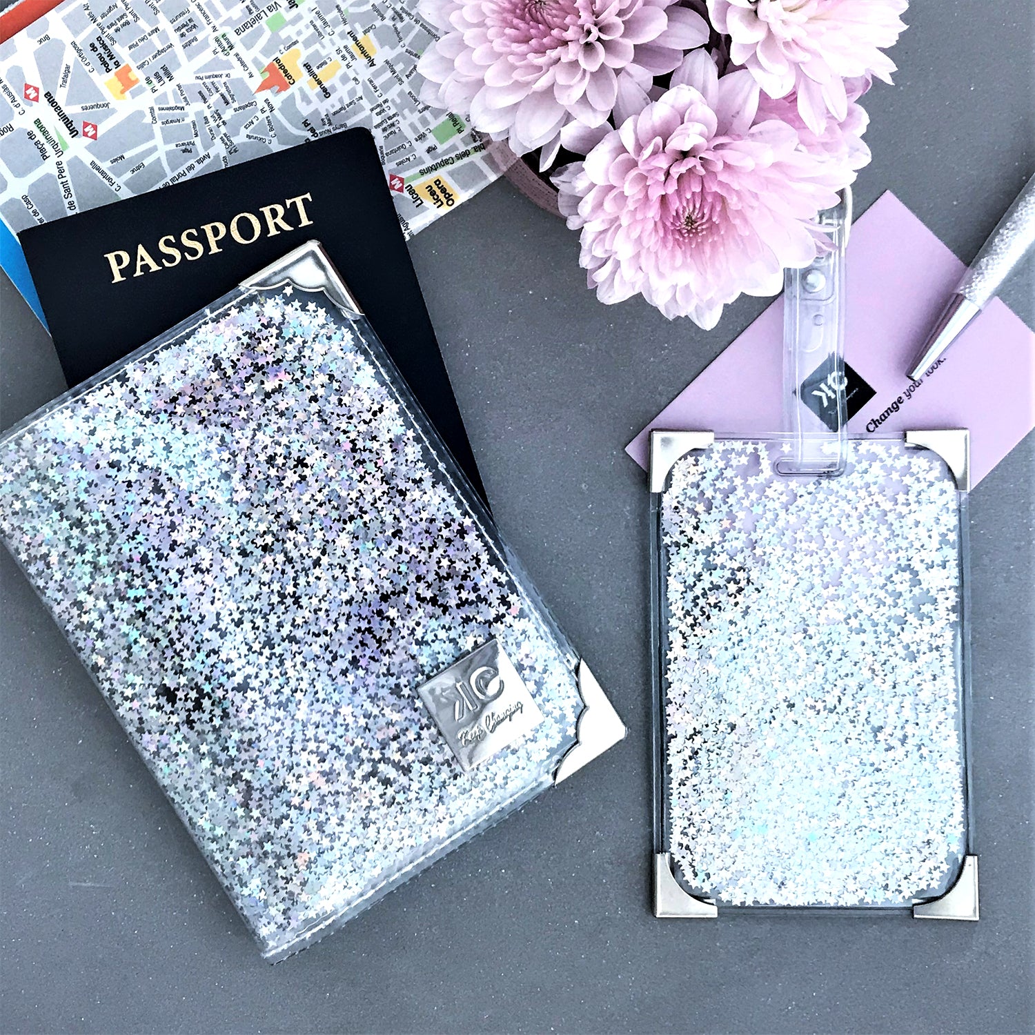 glitter luggage sets