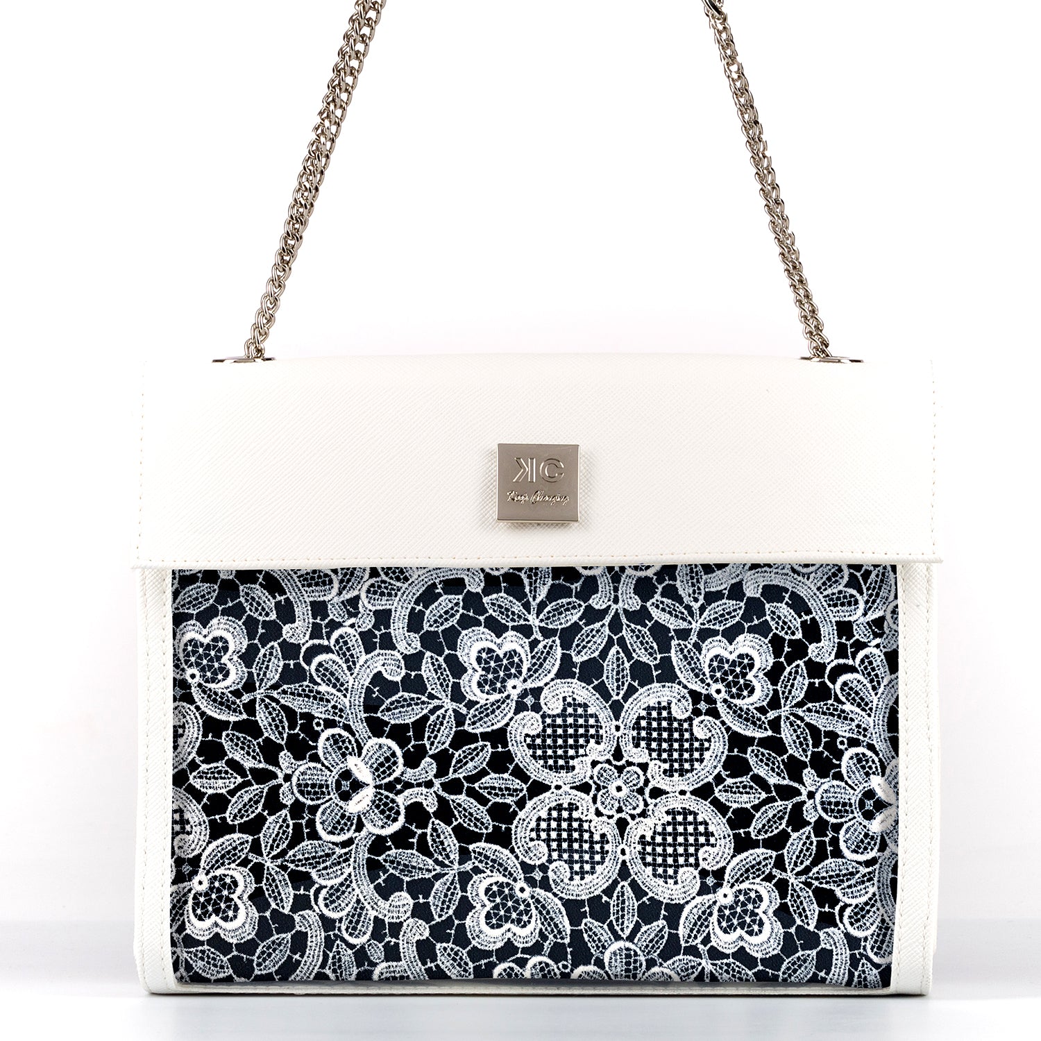 white designer shoulder bag