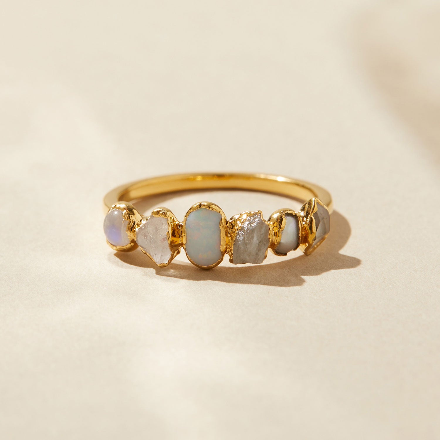 Raw Diamond Rings for April Birthstone