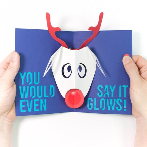 TechnoChic DIY Light-Up Pop-Up Card Instructions - Rudolph