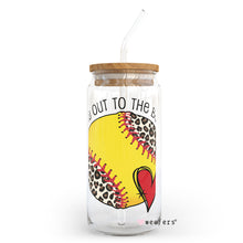 Load image into Gallery viewer, Take Me Out to the Ballpark Softball 20oz Libbey Glass Can UV-DTF or Sublimation Wrap
