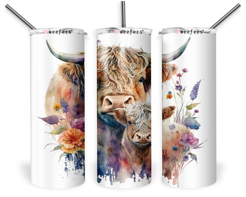 20oz Skinny Tumbler Wrap - Western Cow Print - Weefers