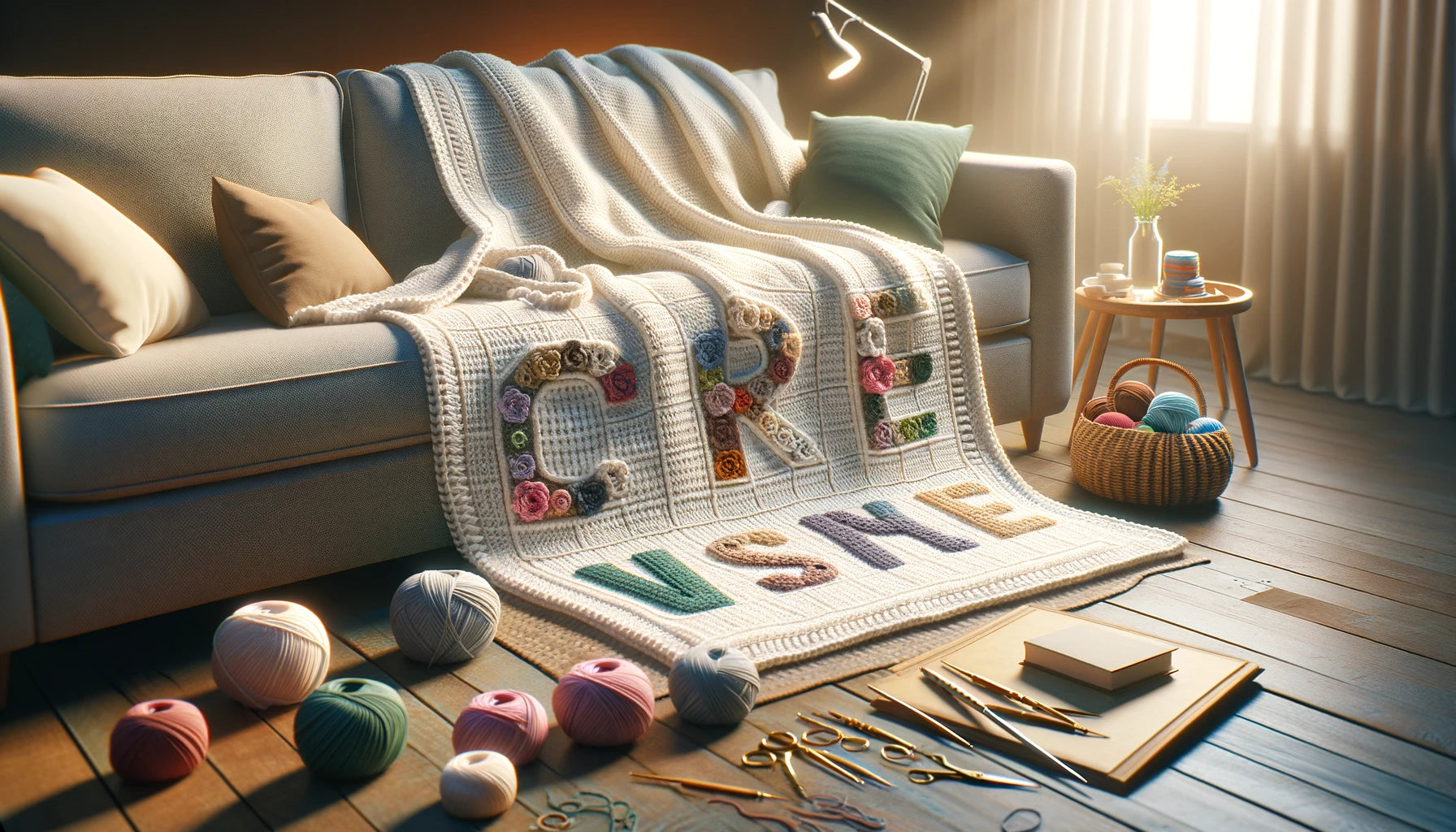 Crochet letters on blanket sale