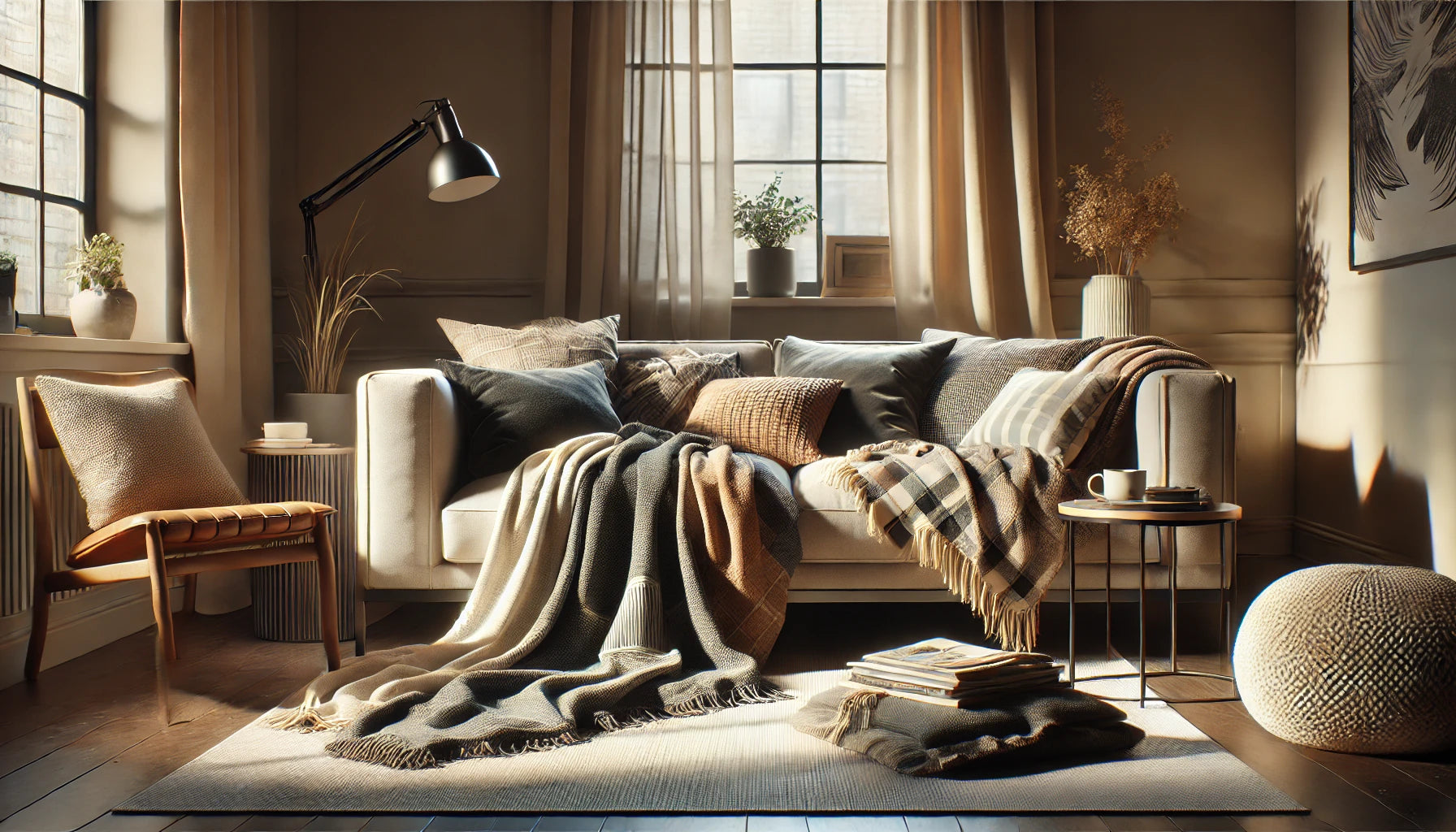 Blankets on couch sale