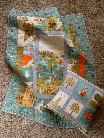 Forest Panel Baby Quilt and Pillow – Saltwater Fabrics