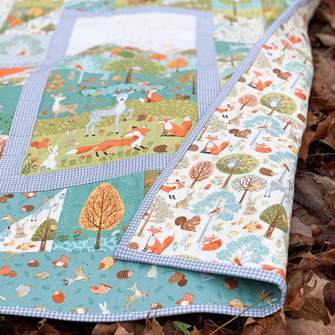 Forest Panel Baby Quilt and Pillow – Saltwater Fabrics
