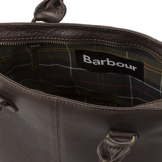 barbour preston leather tote bag