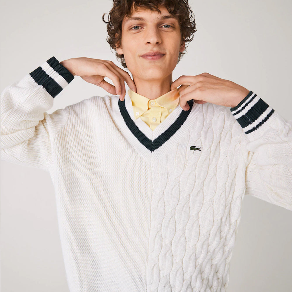 lacoste v neck sweater