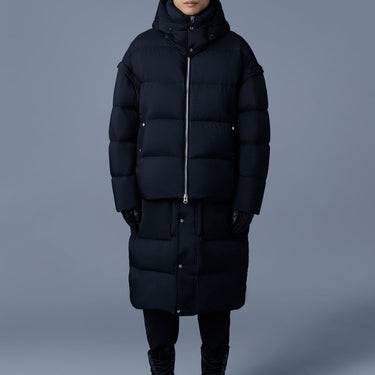 Kazuya Mixed-media Down Coat With Hood Black – rue de can