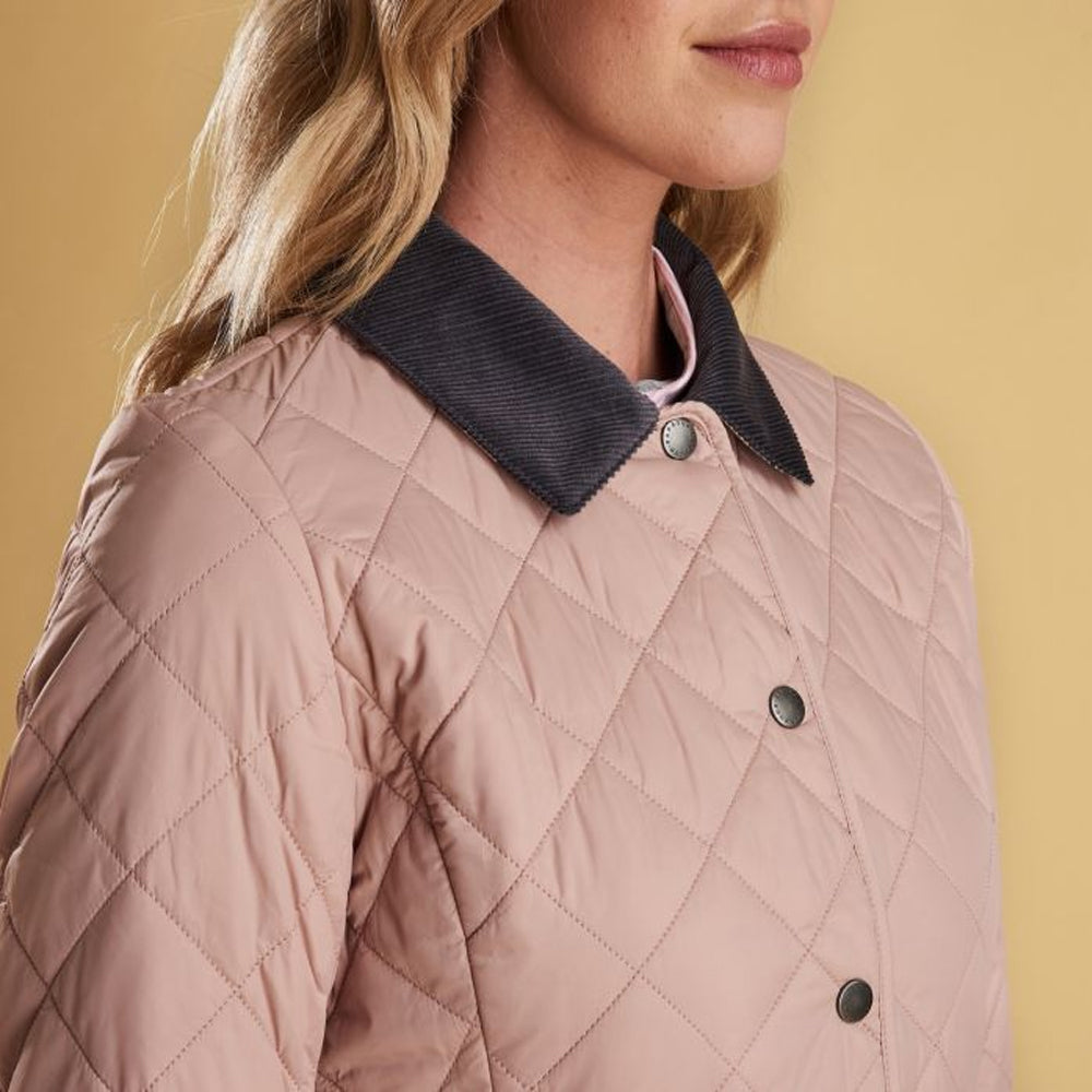 barbour deveron quilted jacket pink