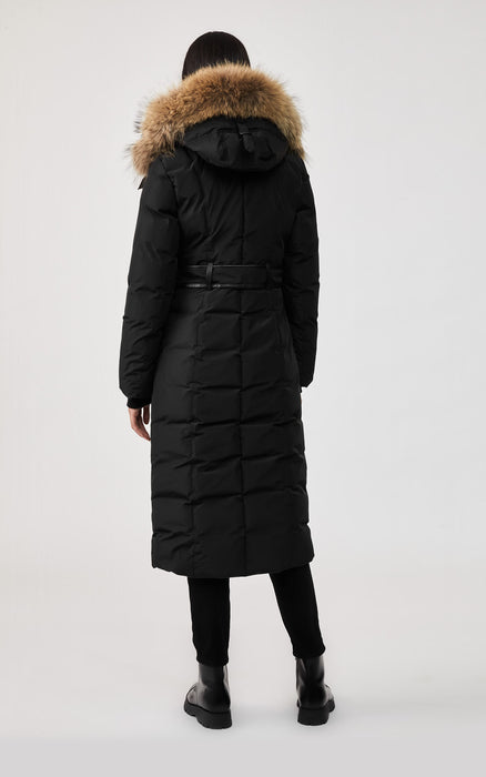 ladies down coat with fur hood