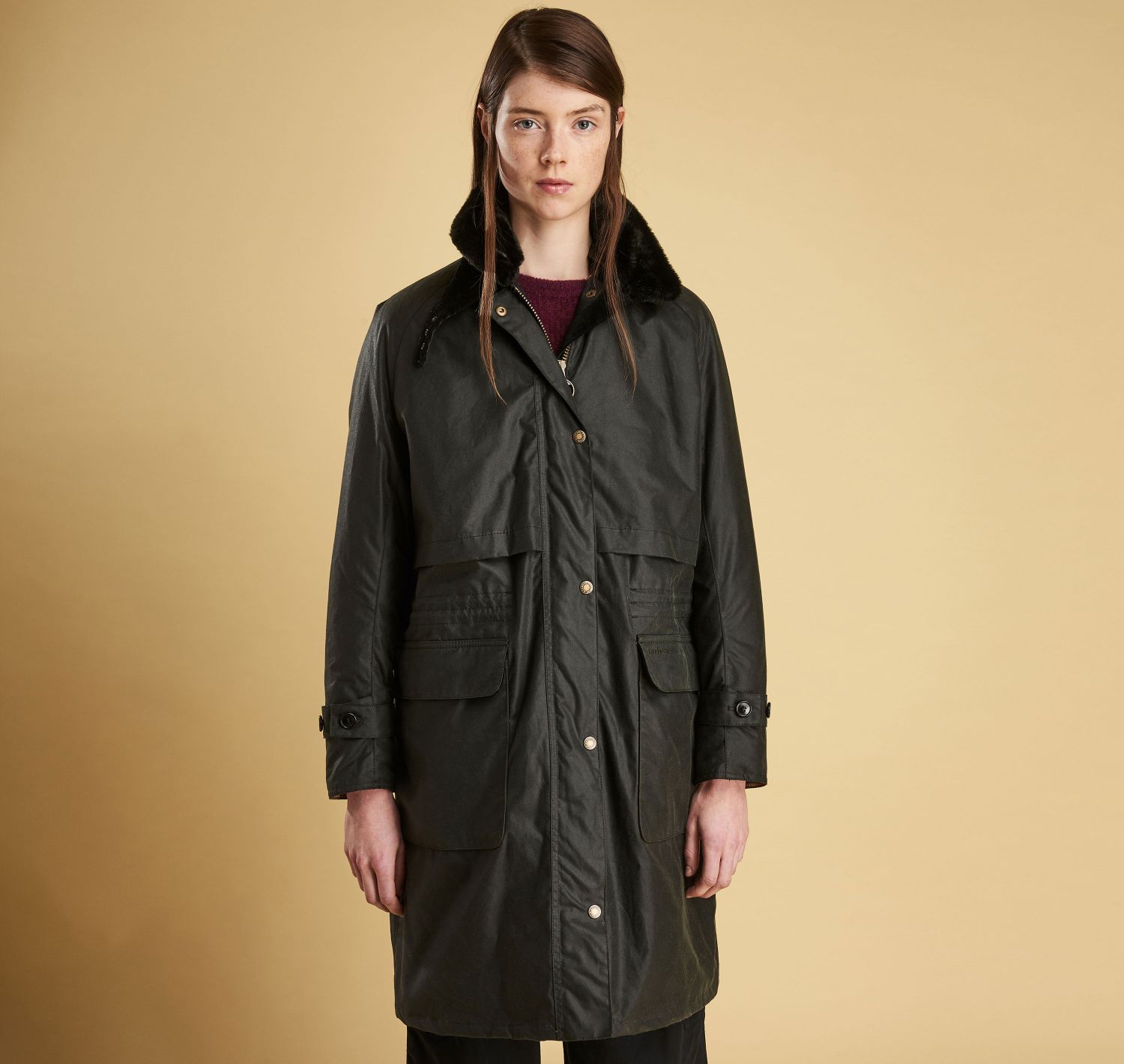 barbour floree wax coat