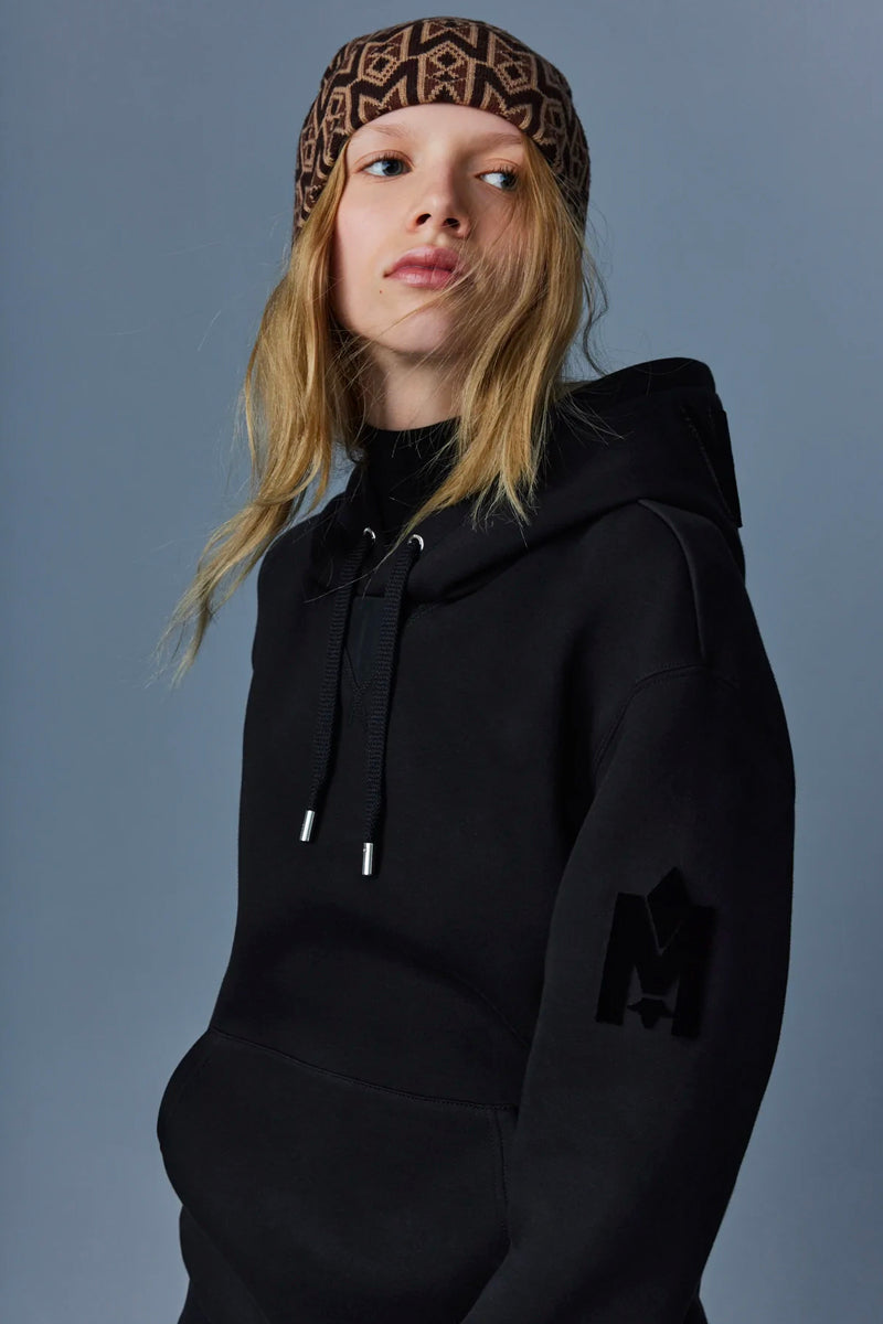 KRYS HOODIE WITH VELVET EMBROIDERY BLACK – rue de can