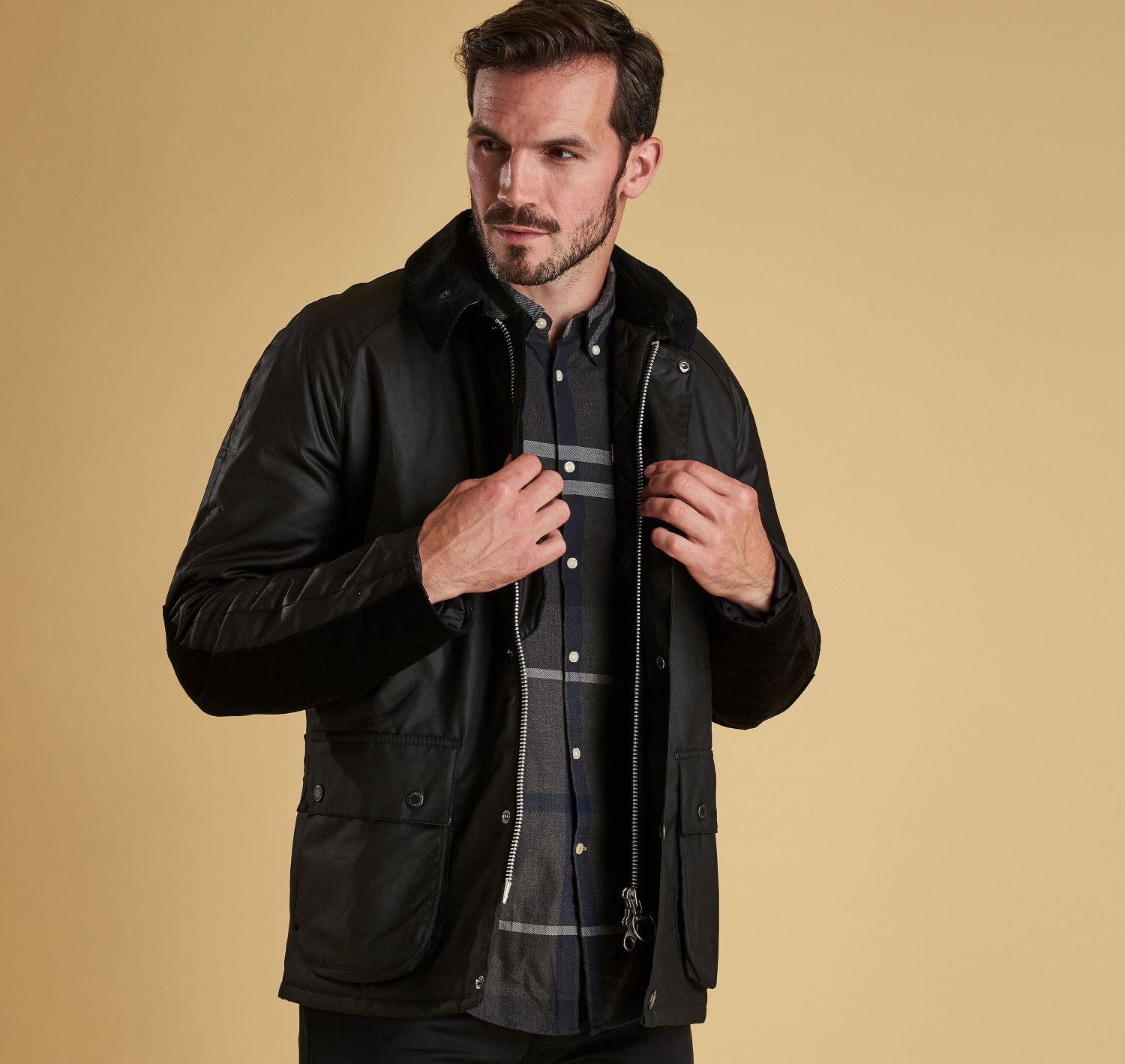 barbour strathyre wax jacket black