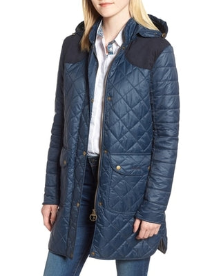 barbour greenfinch quilted packable coat