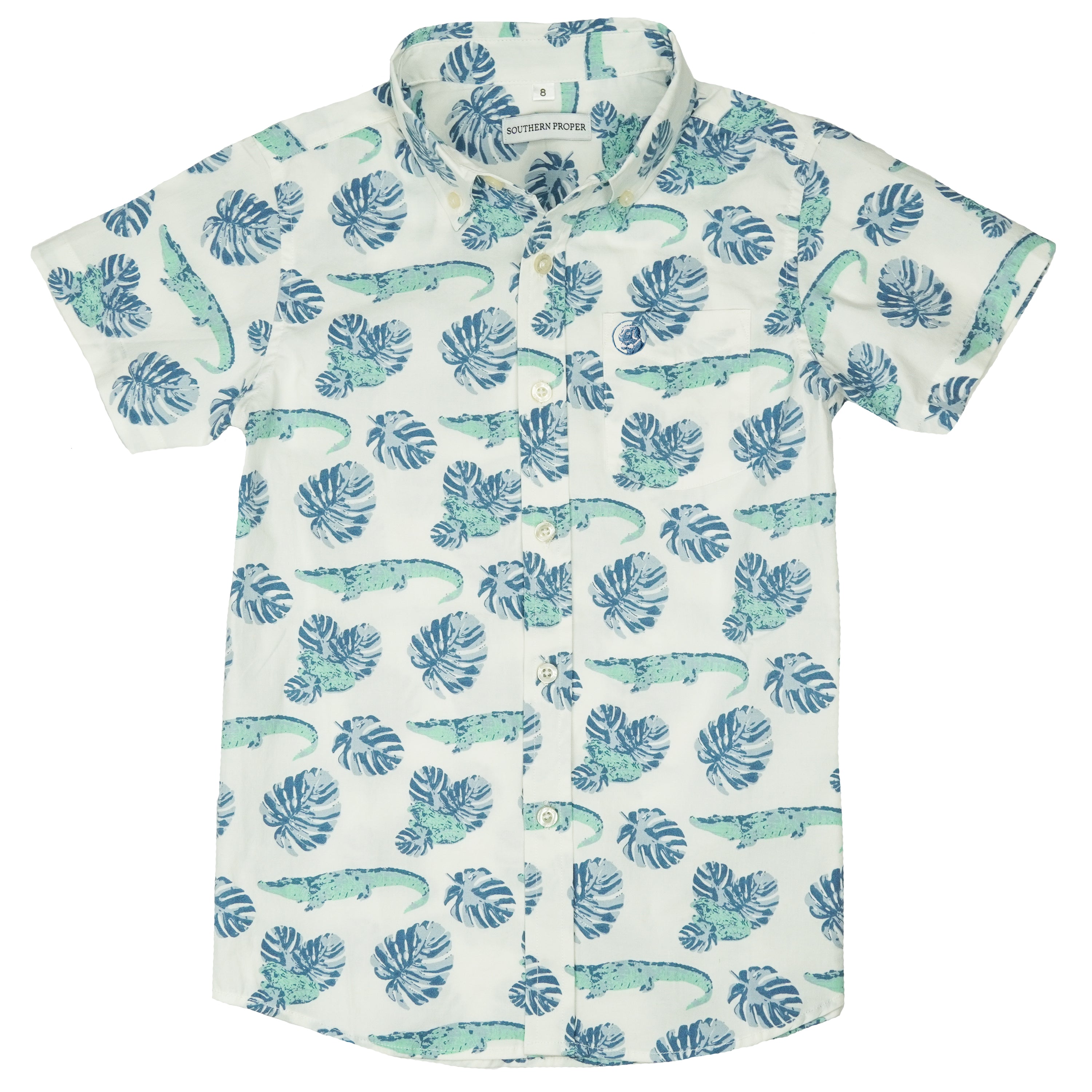 Boys - Social Shirt: Gator Palm