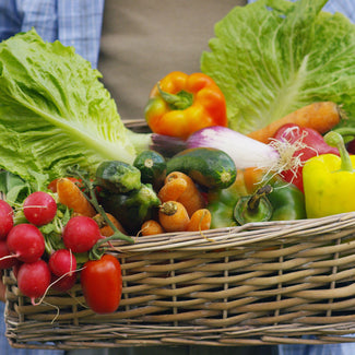 Basket Of Fresh Veggies Picked From A Southern California Garden