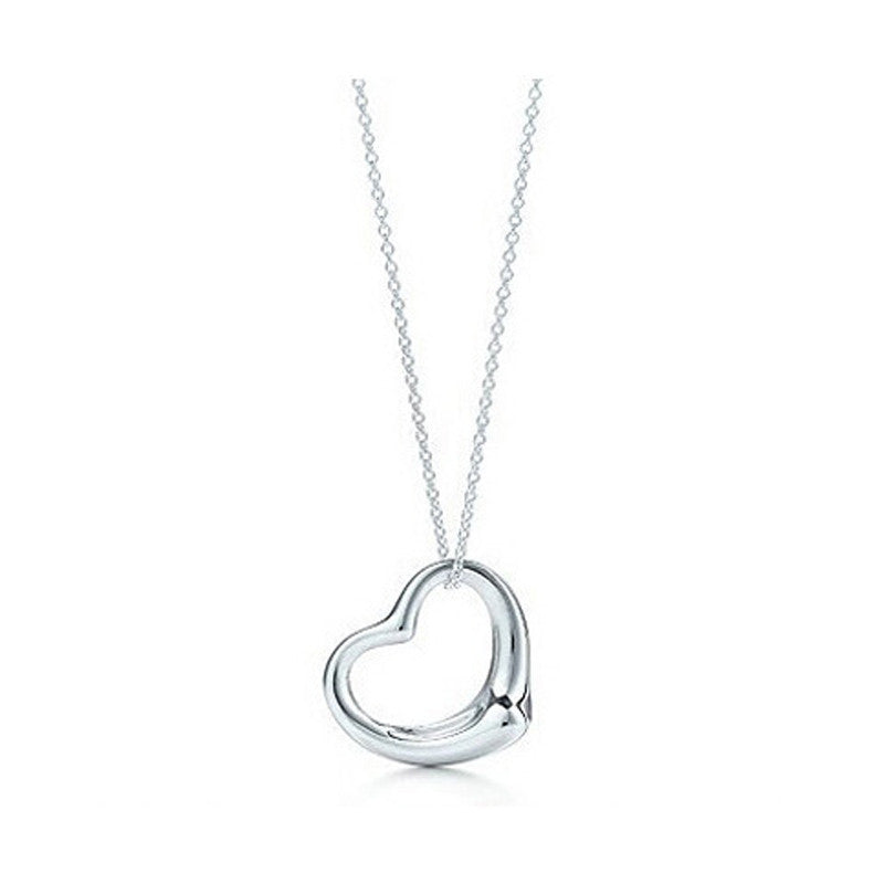 Silver Jewelry Necklace Silver Plated Heart Pendant Necklace