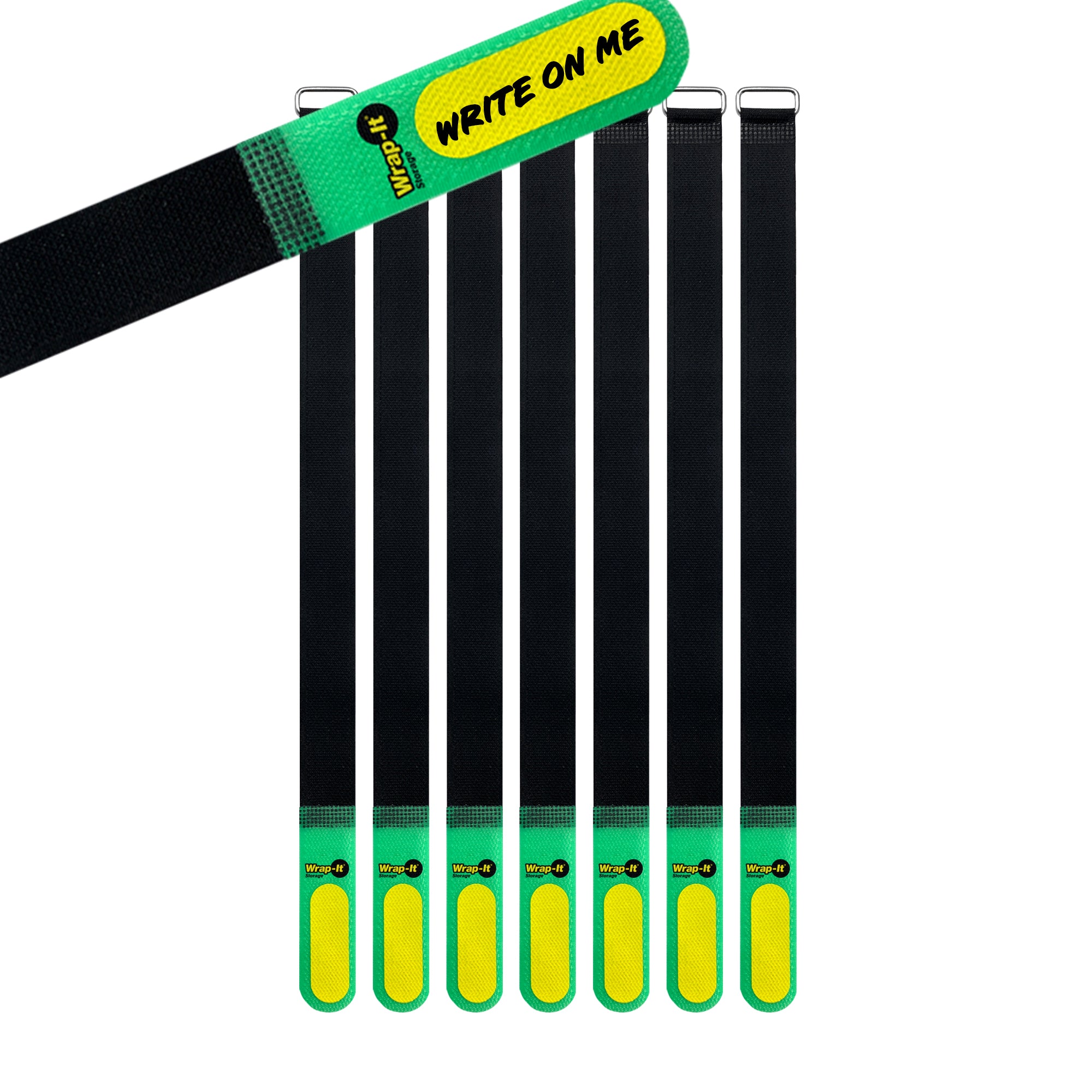 Cinch-Straps - 16-in. (7-Pack) Black/Green