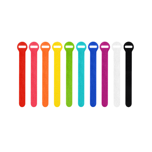 6 Inch Multi-colored Reuseable Tie Wraps - 10 Pack - Secure™ Cable Ties