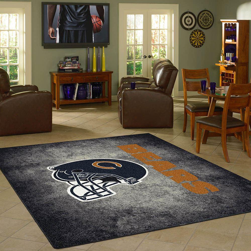 Chicago Bears Rug Team Distressed Fan Cave Rugs