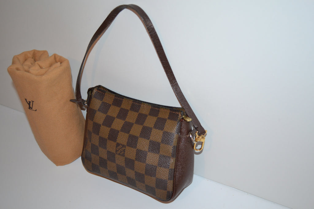 Louis Vuitton Damier Ebene Truth Makeup Pouch Bag Brown