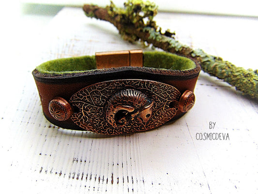 Southwest Split Leather Cuff Bracelet