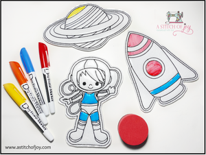 Out of This World Flat Coloring Dolls