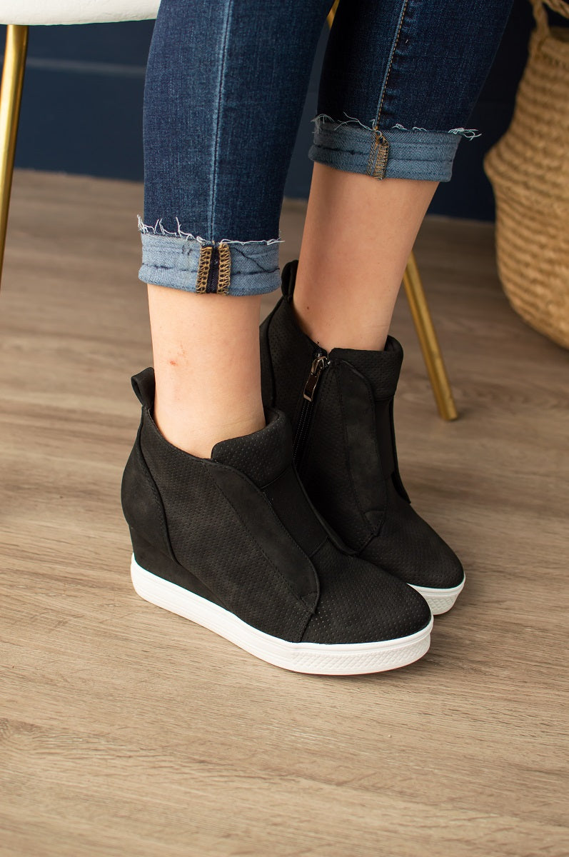 Zoey Wedge Sneaker | Black – MOB 