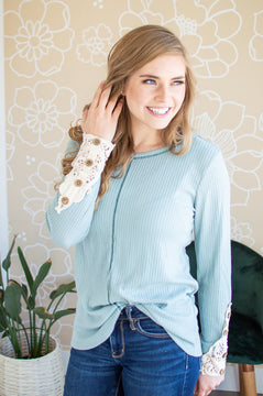 Sage and Lace Long Sleeve Top