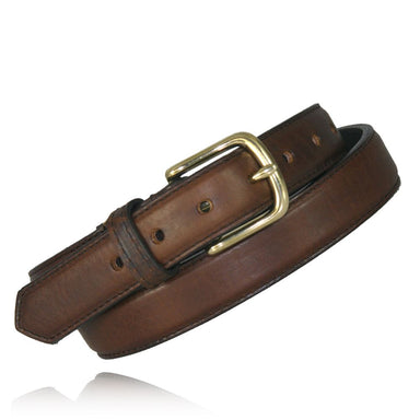 Myra Bag Checkered Brown Hand-Tooled Leather Belt S-4059, Medium