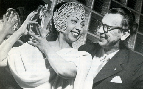 Glass designer Vicke Lindstrand with Josephine Baker