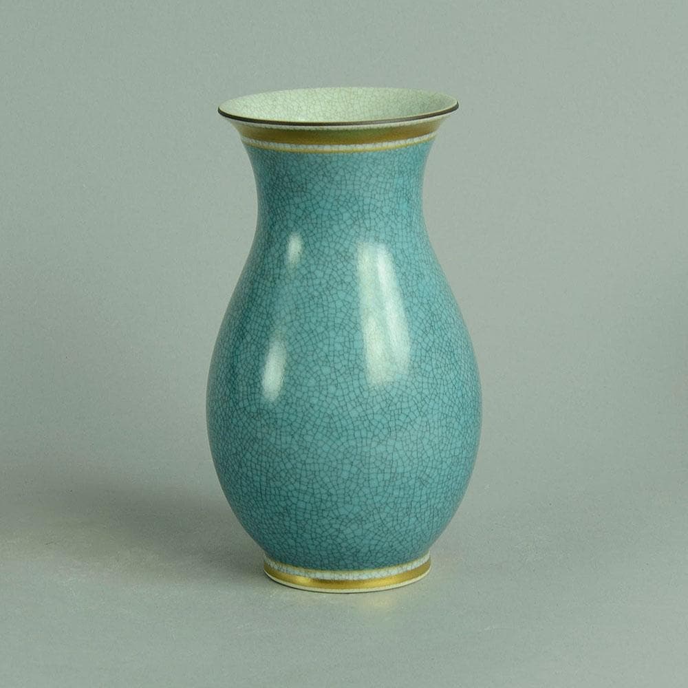 Vase With Blue And Gray Crackle Glaze By Royal Copenhagen N7642