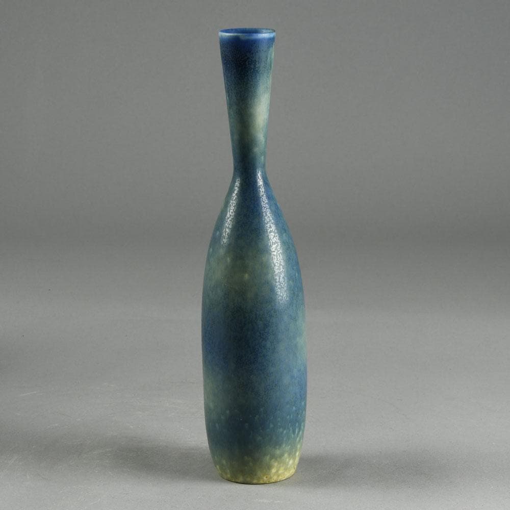 Carl Harry Stålhane for Rörstrand, tall stoneware vase blue glaze -