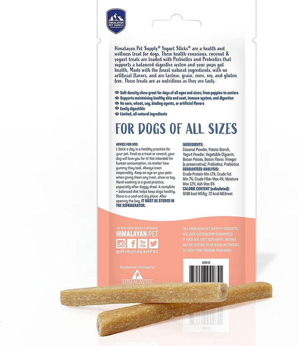 Himalayan Pet Supply Yogurt Sticks Bacon Dog Treats