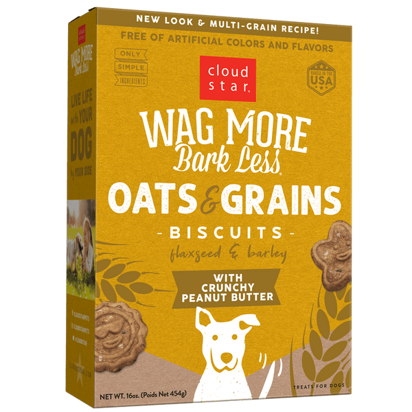 Cloud Star Wag More Bark Oats & Grains Peanut Butter Dog Treats