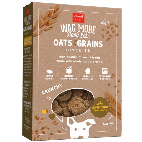 Cloud Star Wag More Bark Oats & Grains Peanut Butter Dog Treats