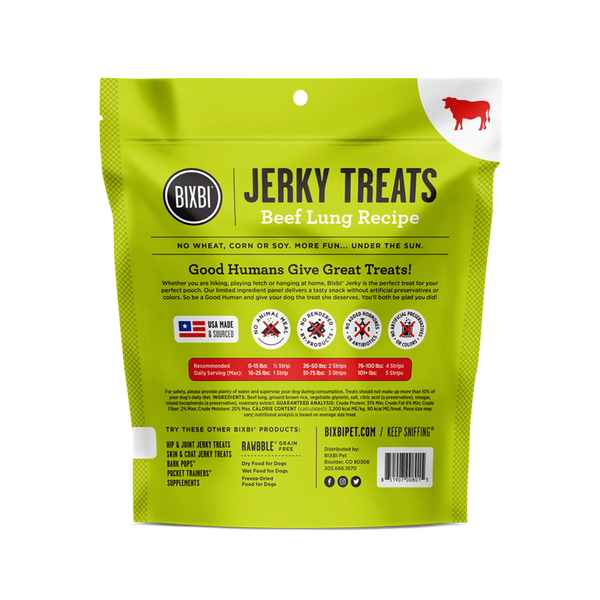 Bixbi Jerky Beef Lung Recipe Dog Treats