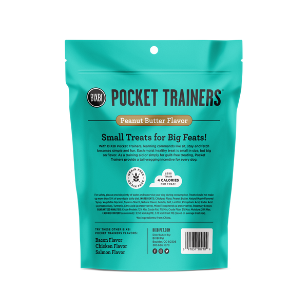 Bixbi Pocket Trainers Peanut Butter Flavor Dog Treats