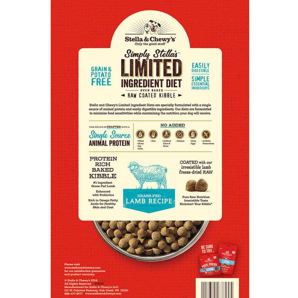 Stella & Chewy's Grass-Fed Lamb Limited Ingredient Raw Coated Dog Food