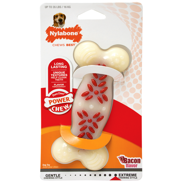 Nylabone Power Chew Action Ridges Chew (Bacon Flavor) Dog Toy