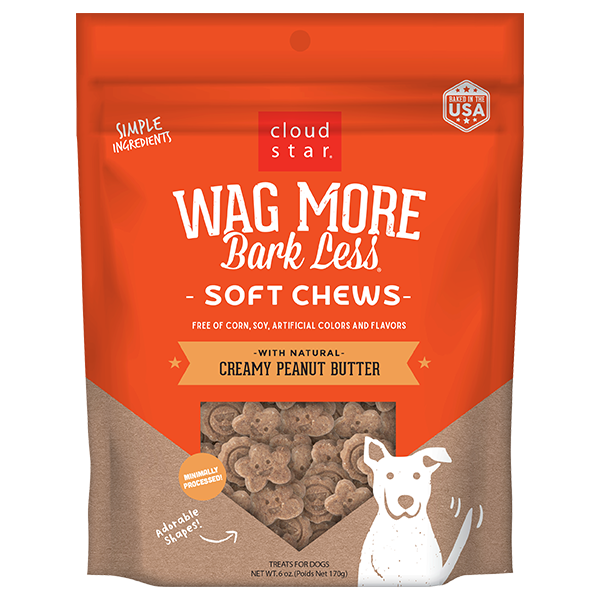 Cloud Star Wag More Bark Less Soft & Chewy Creamy Peanut Butter Dog Treats