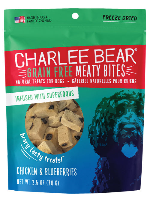 Charlee Bear Meaty Bites Chicken & Blueberries Grain Free Dog Treats