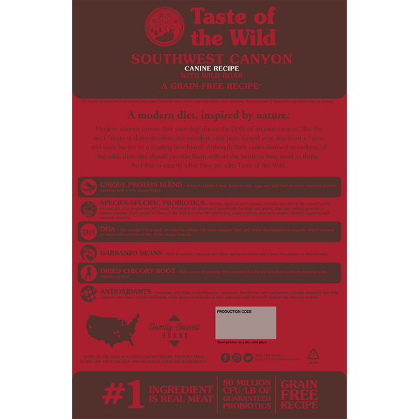 Taste Of The Wild Southwest Canyon Recipe Dog Food