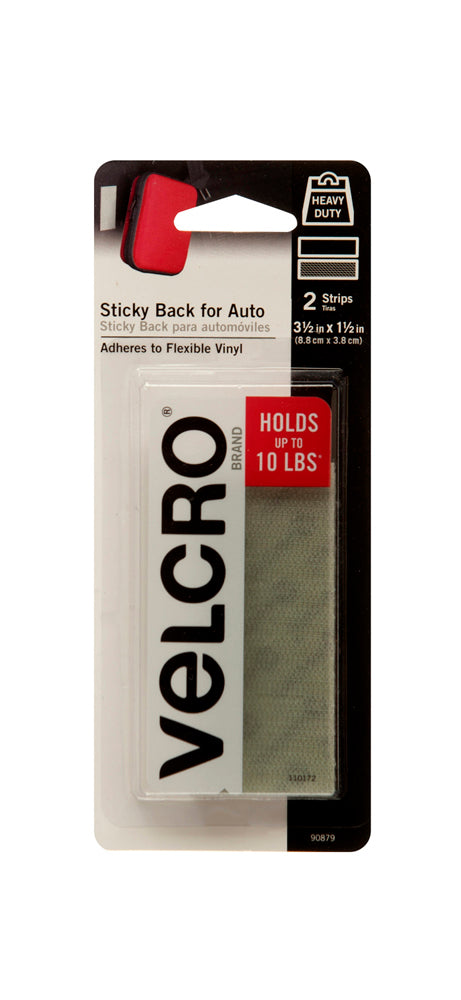 VELCRO Brand Heavy Duty Fasteners | 4x2 Inch Strips 4 Sets | Holds 10 lbs |  Stick-On Adhesive Backed | Black Industrial Strength | For Indoor or