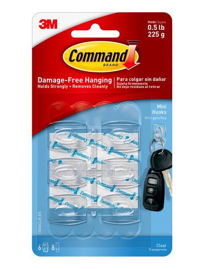 3M Command Clear Round Cord Clips with Clear Strips